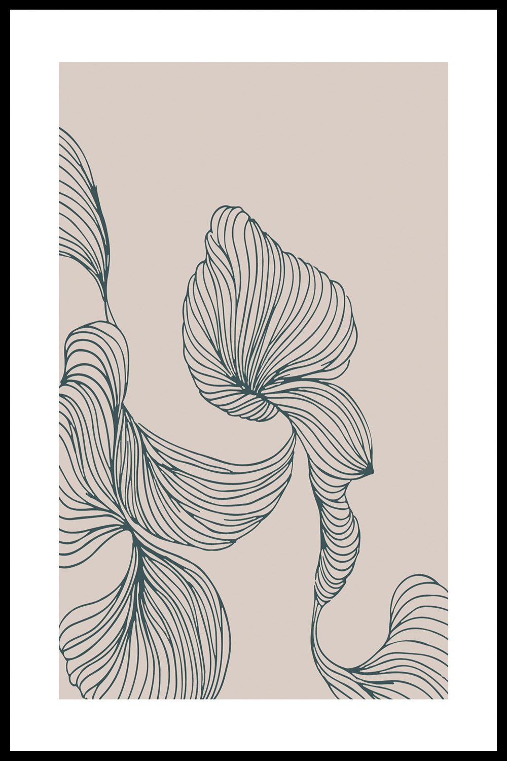 Постер Листья Из Линий