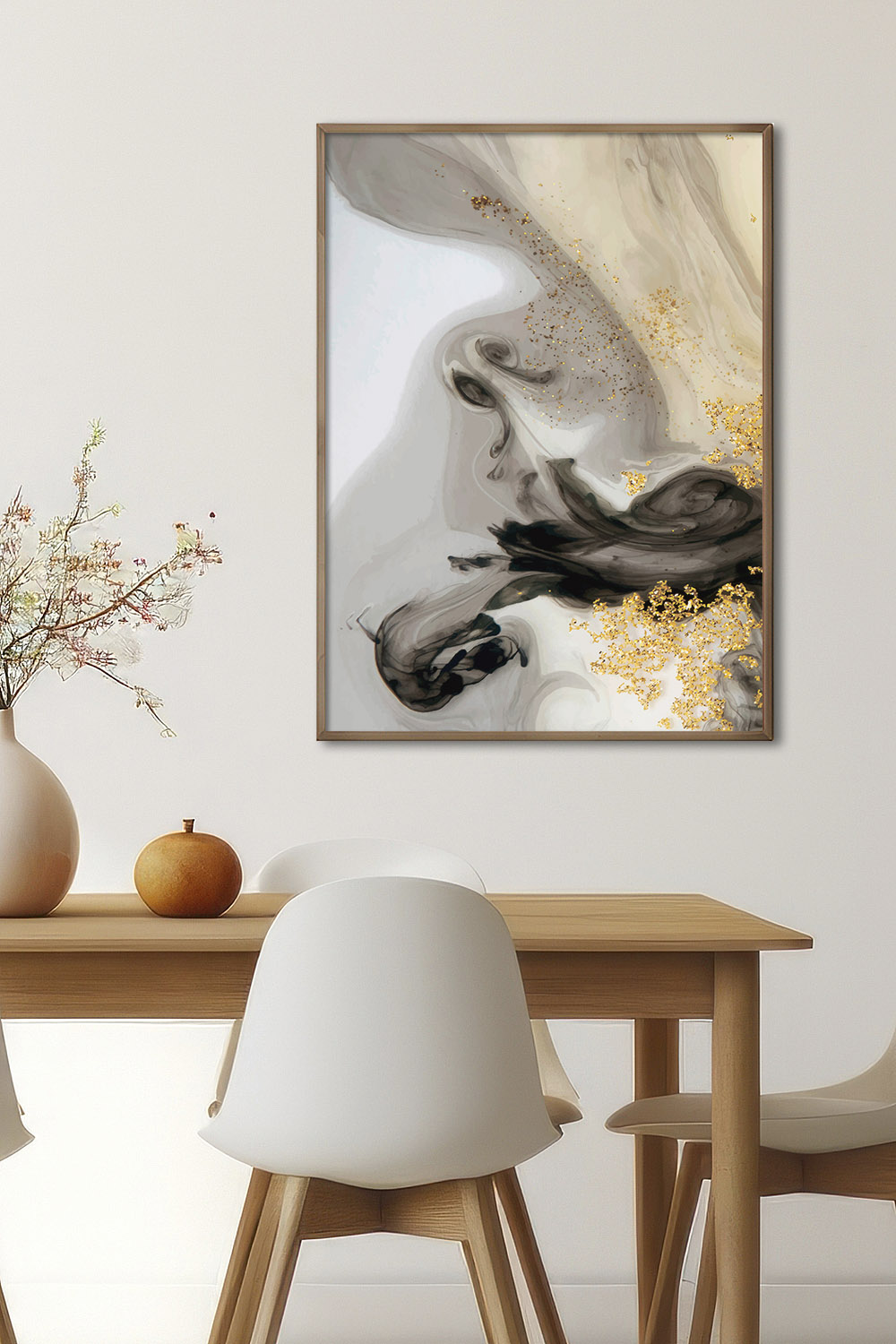 Постер Абстракция Серо-Золотая