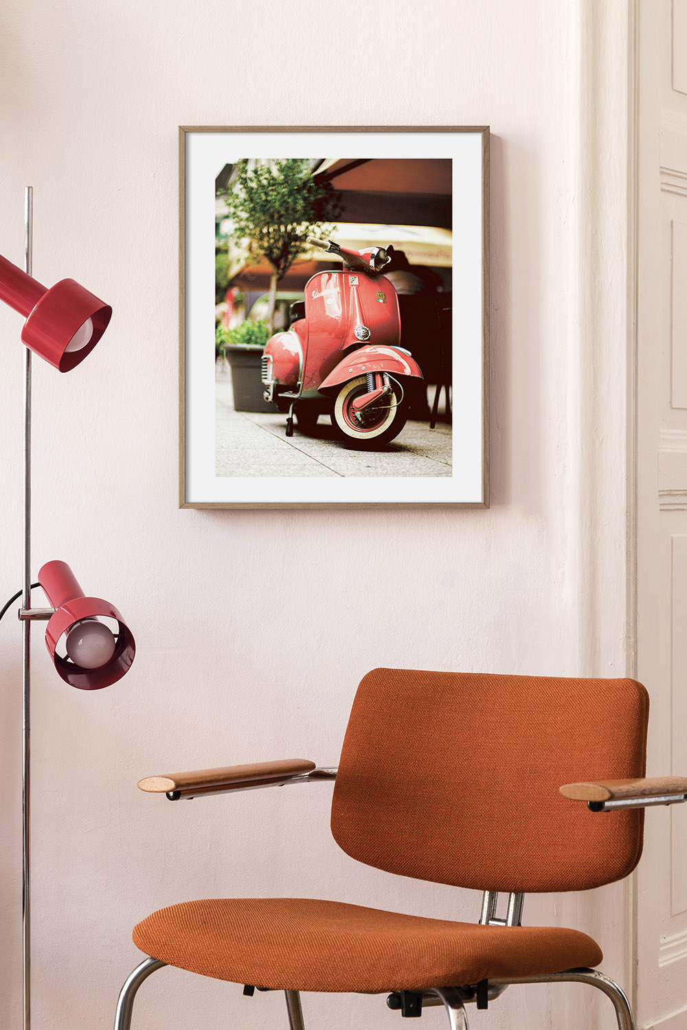 Постер Розовый Vespa