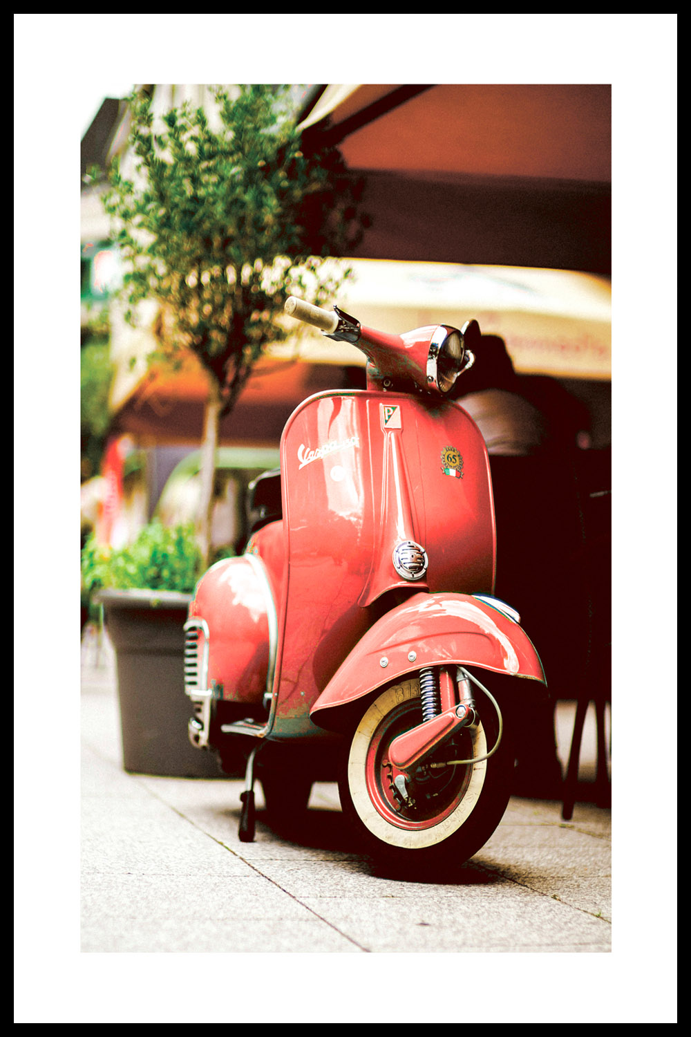 Постер Розовый Vespa