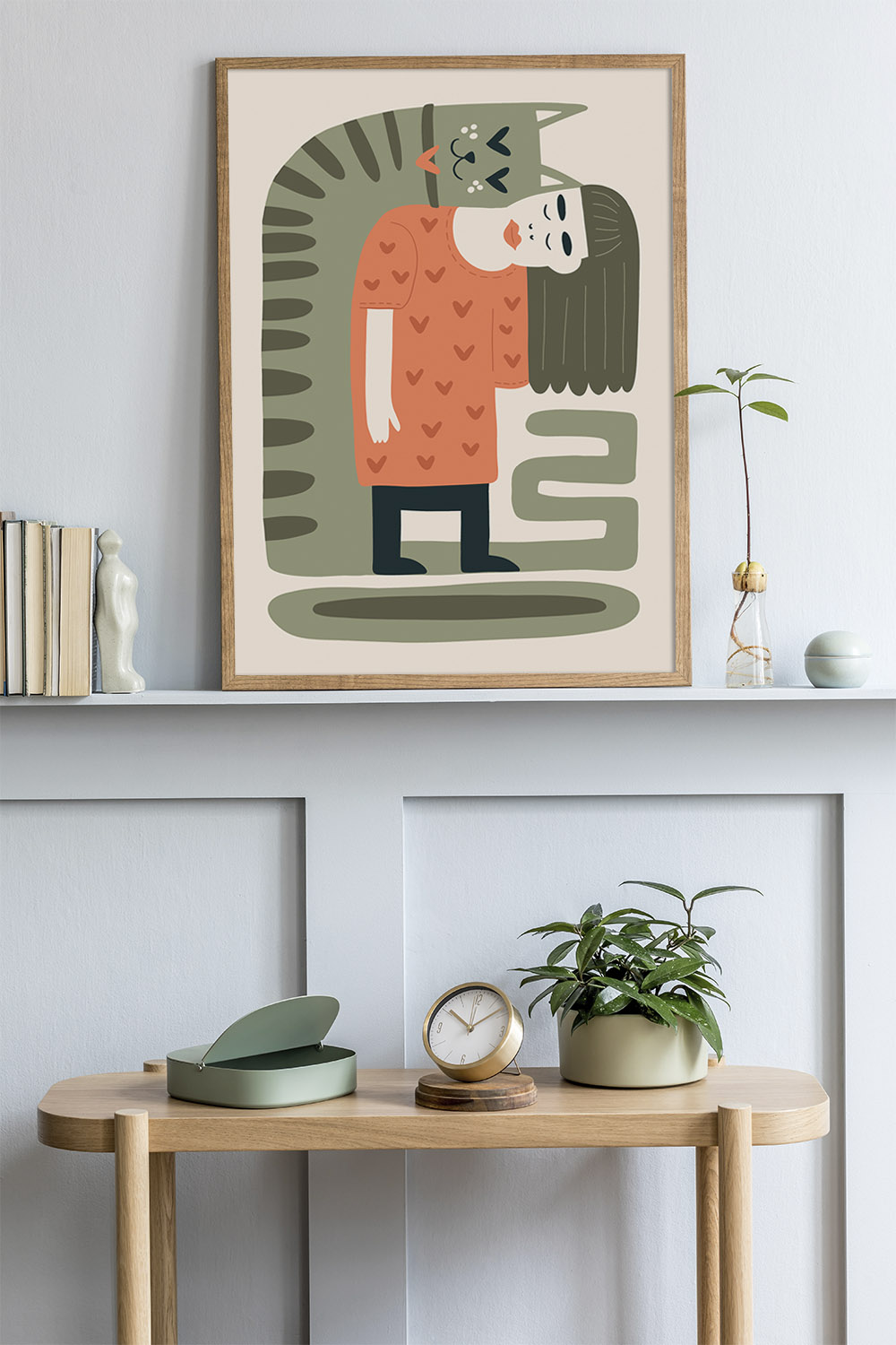 Постер Девушка и Кошка