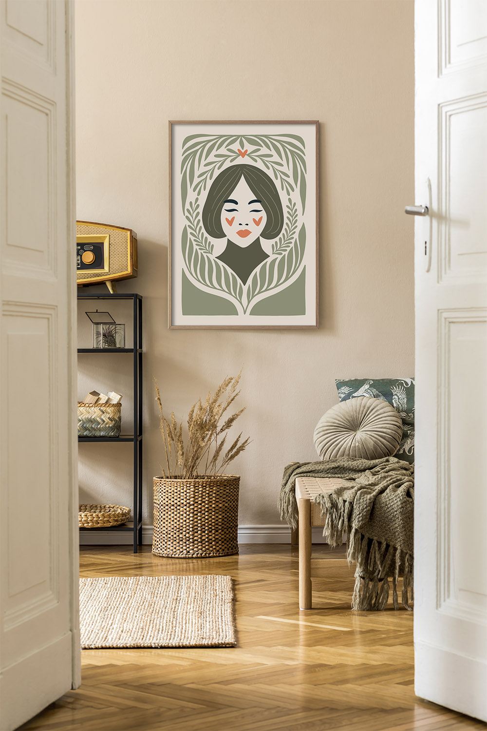 Постер Девушка с Листьями