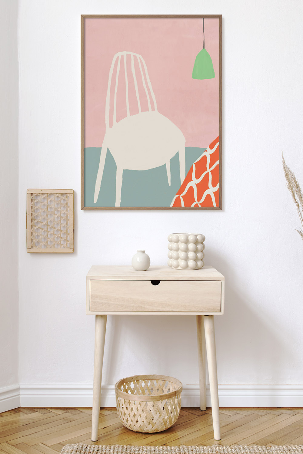 Постер Стул на Розовом Фоне