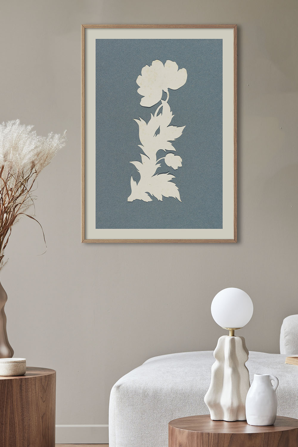 Постер Белый Цветок на Голубом