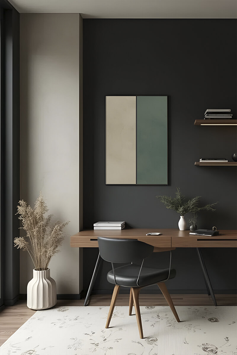 Постер Бежевая и Зеленая Абстракция