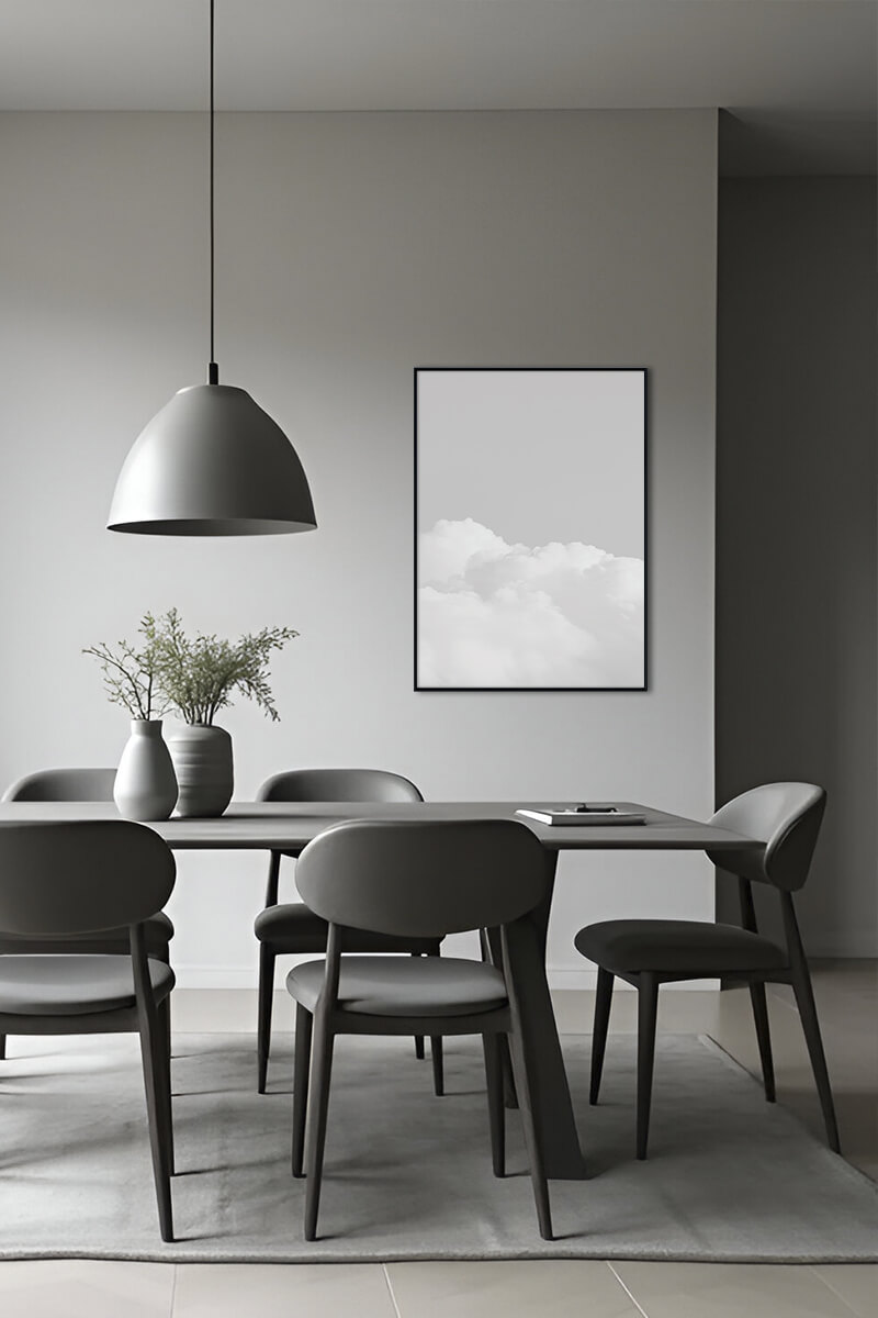 Постер Облака на Сером Фоне