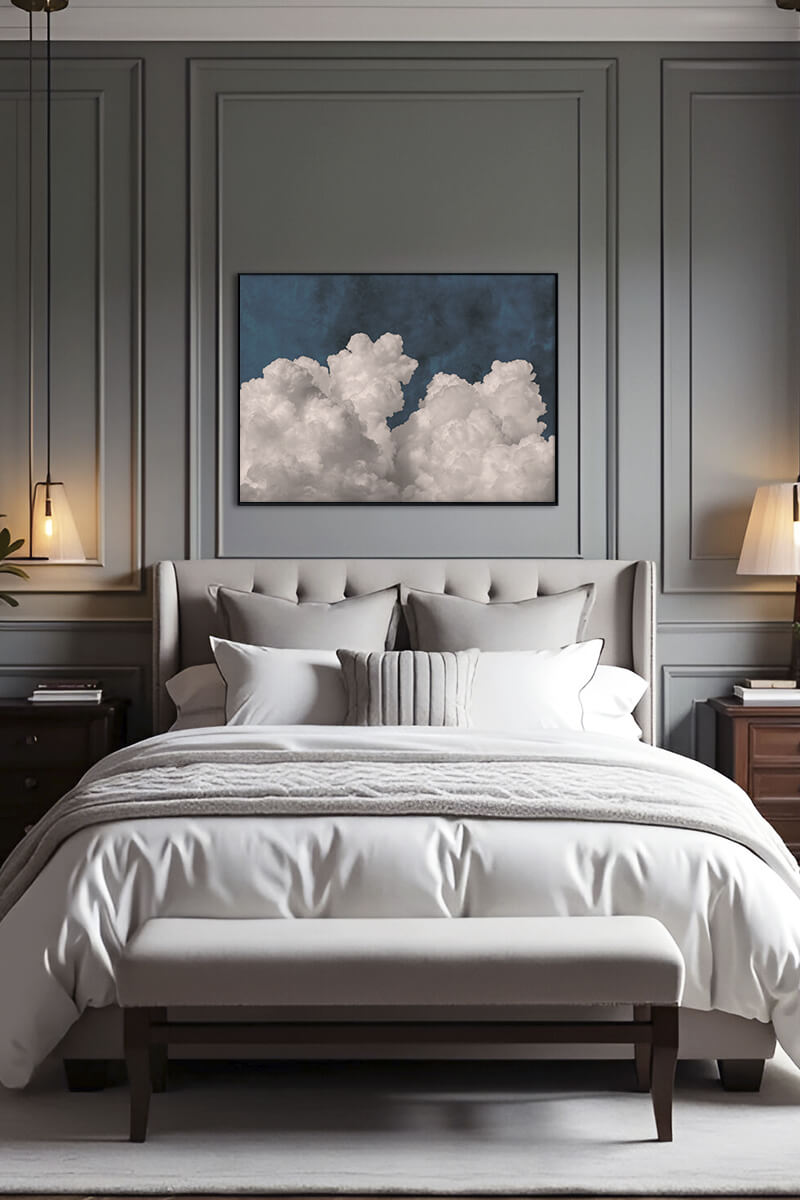 Постер Облака на Синем Фоне