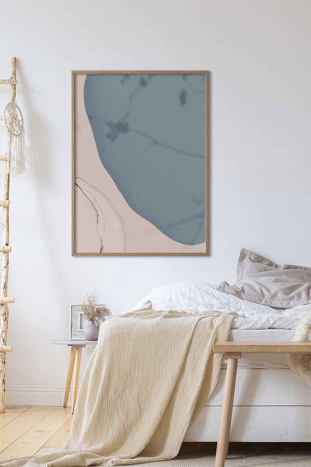 Постер Синяя и Бежевая Абстракция