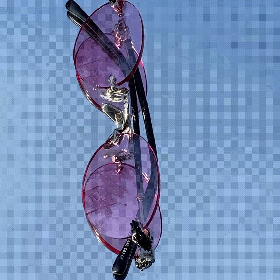 Розовые очки солнцезащитные овальные