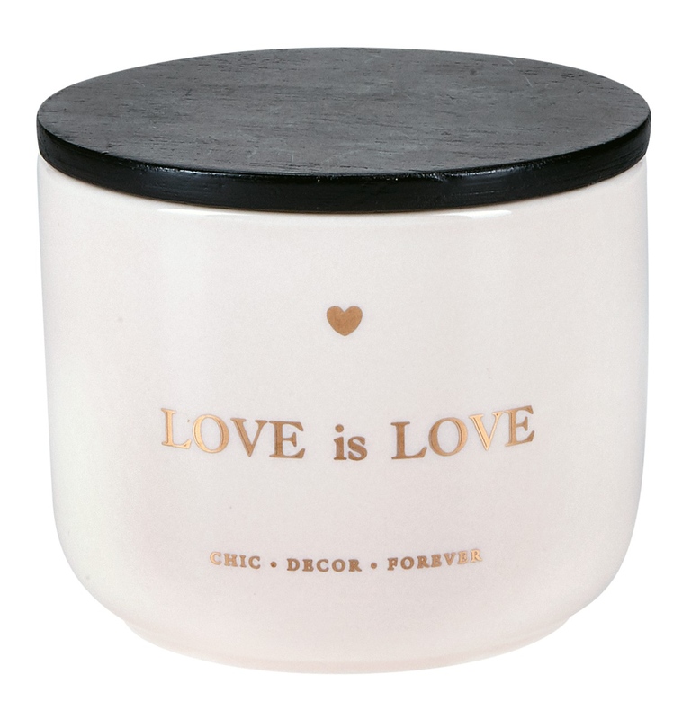 Miss Etoile свеча в керамической банке с деревянной крышкой h-10 cm