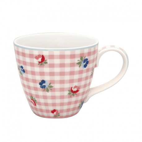 GreenGate чашка Viola check pink 250 ml