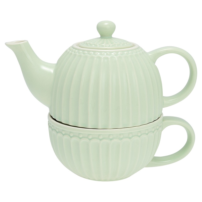 Greengate набор чайник и чашка Alice pale green