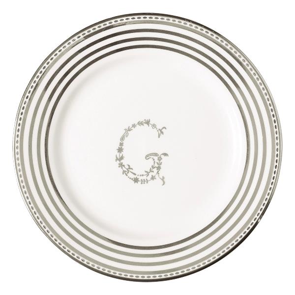 GreenGate тарелочка G silver 15 cм
