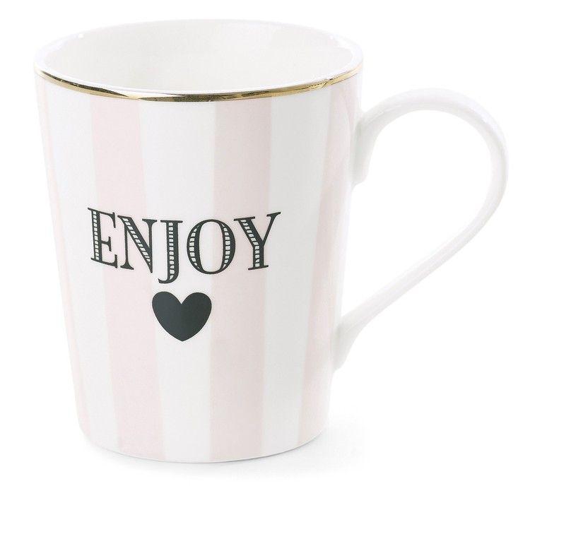 Miss Etoile чашка Enjoy розовая полоска
