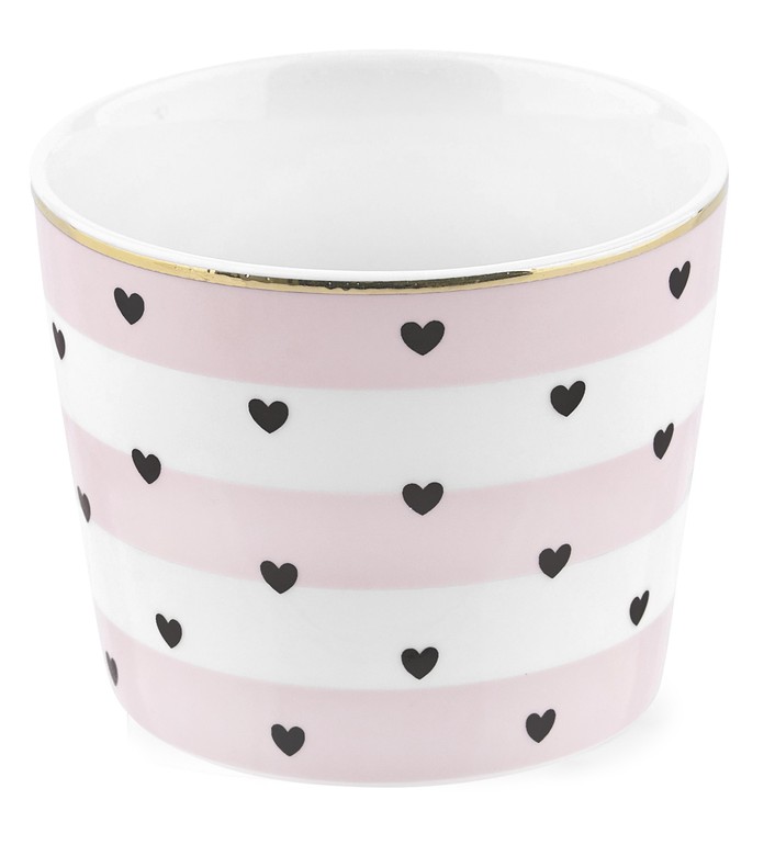 Miss Etoile чашка латте розовая с сердечками 250 мл