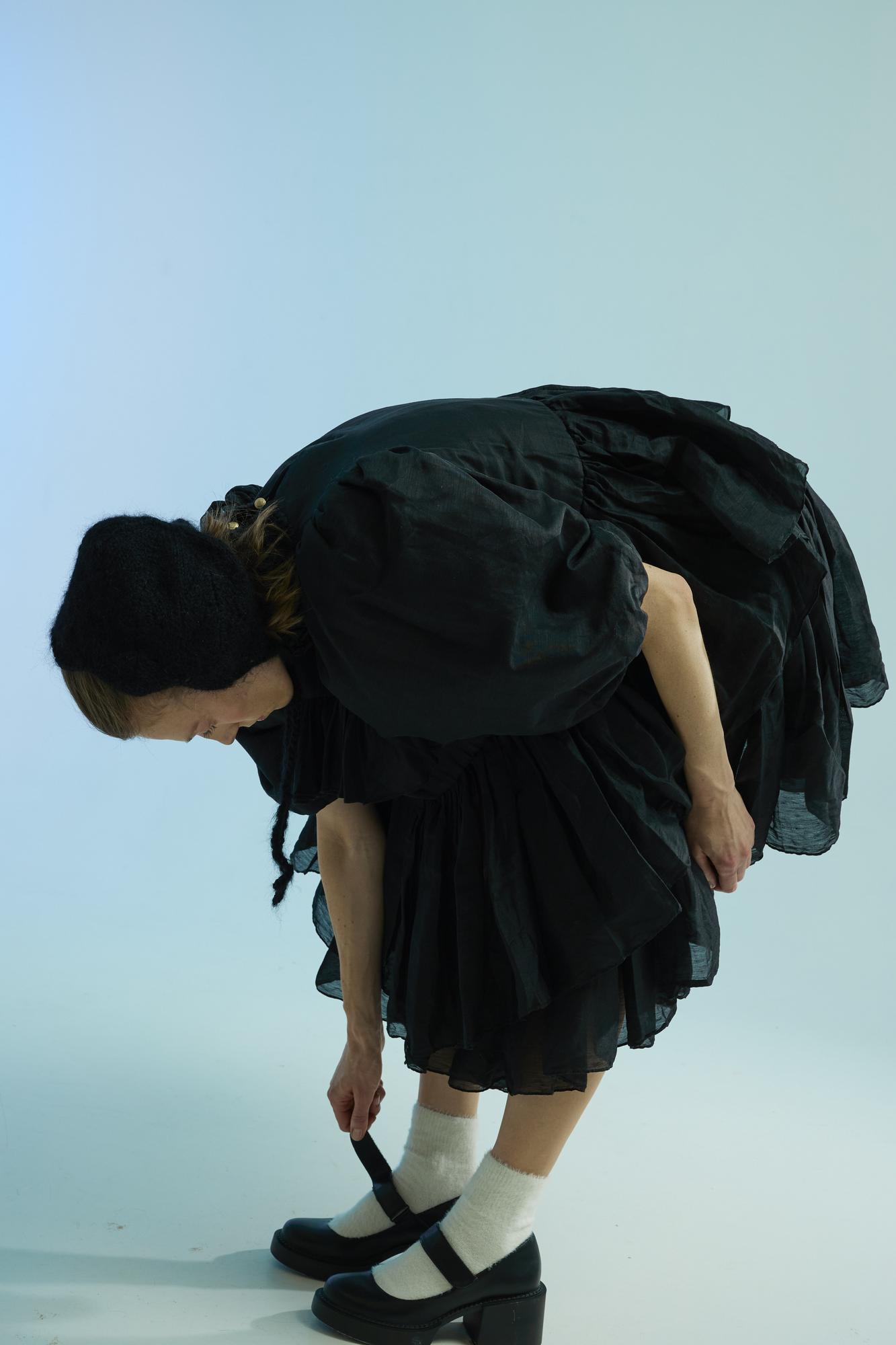 Платье с рукавами-буфами