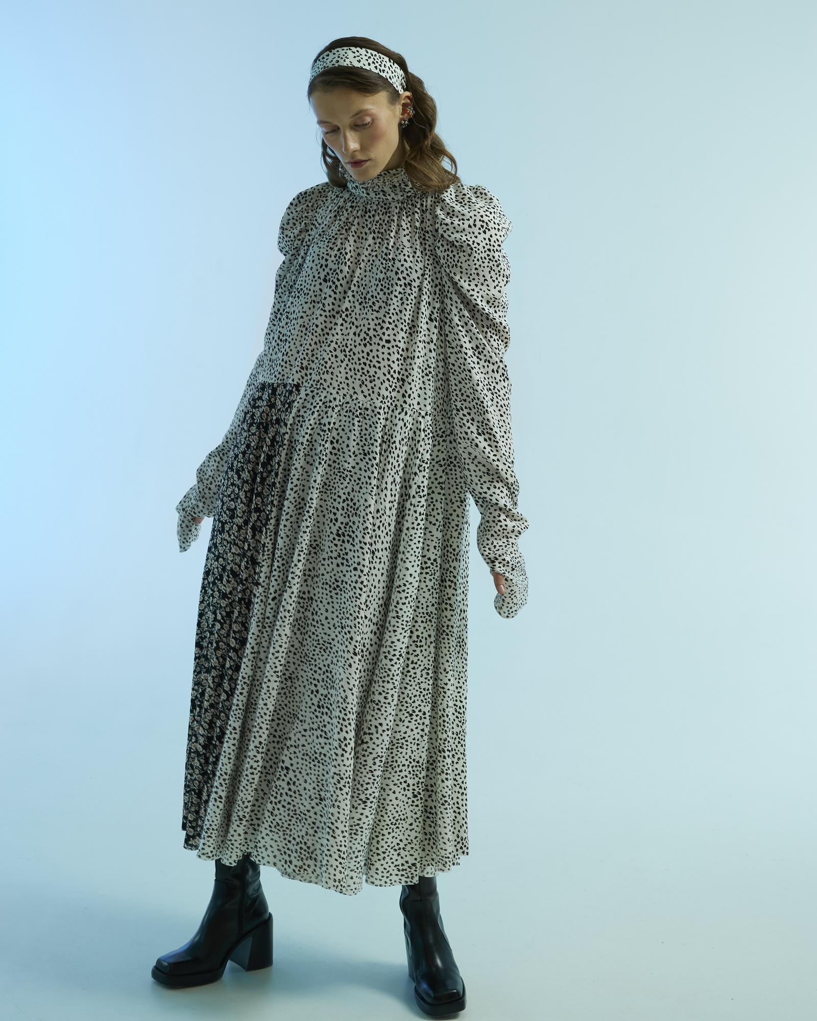 Трехцветное платье