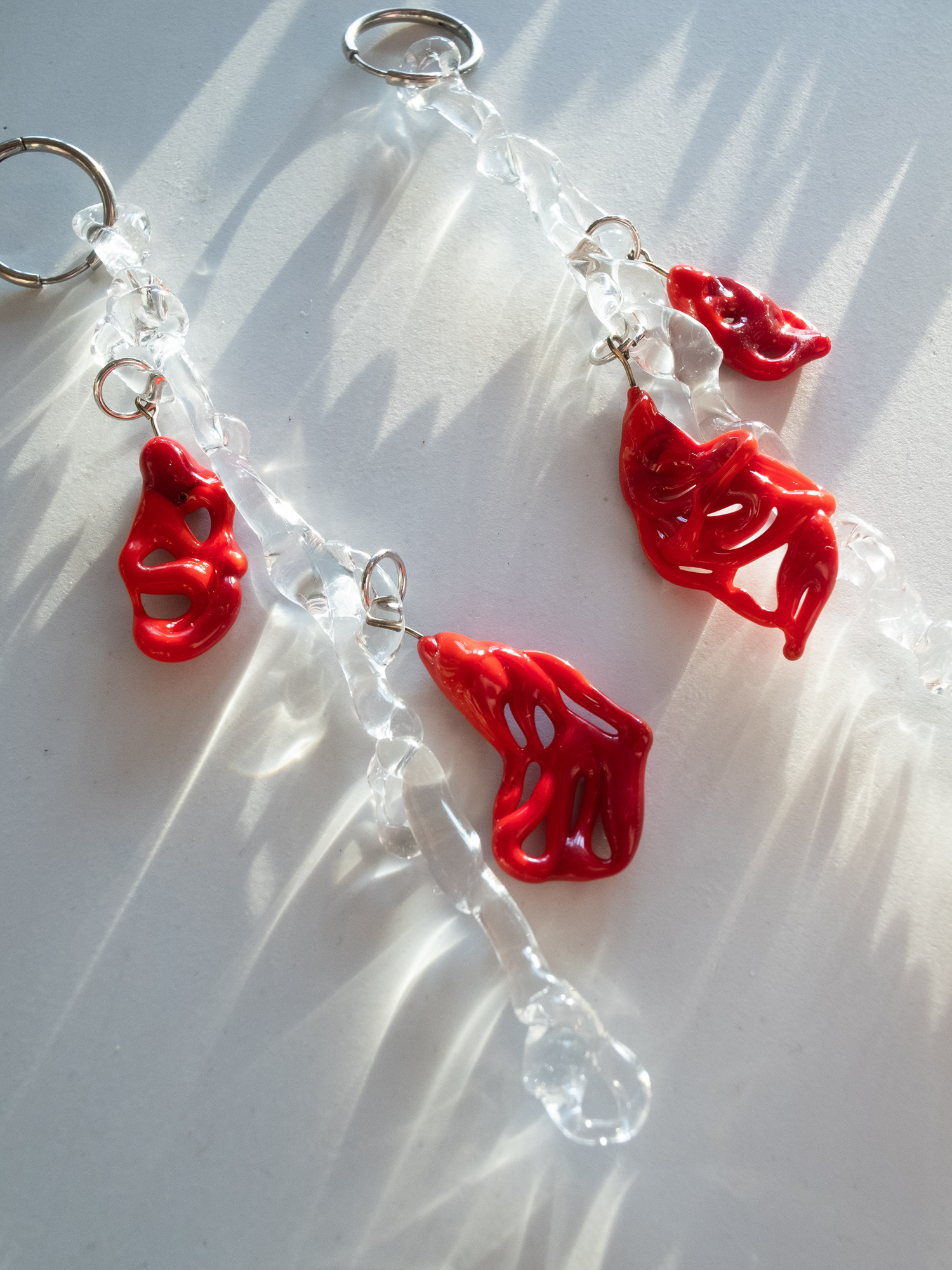 Серьги «Лед с красными каплями»