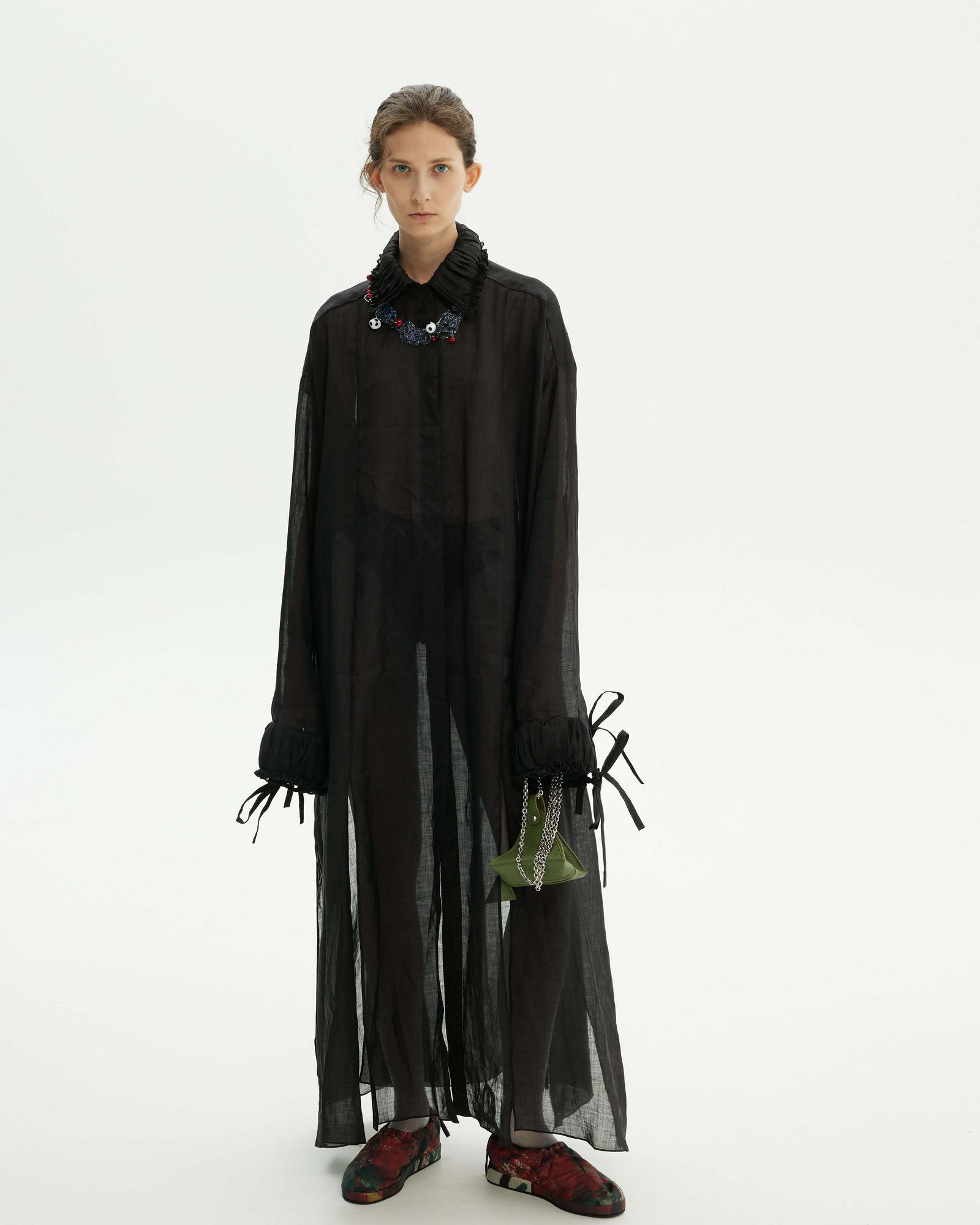 Платье-рубашка черная