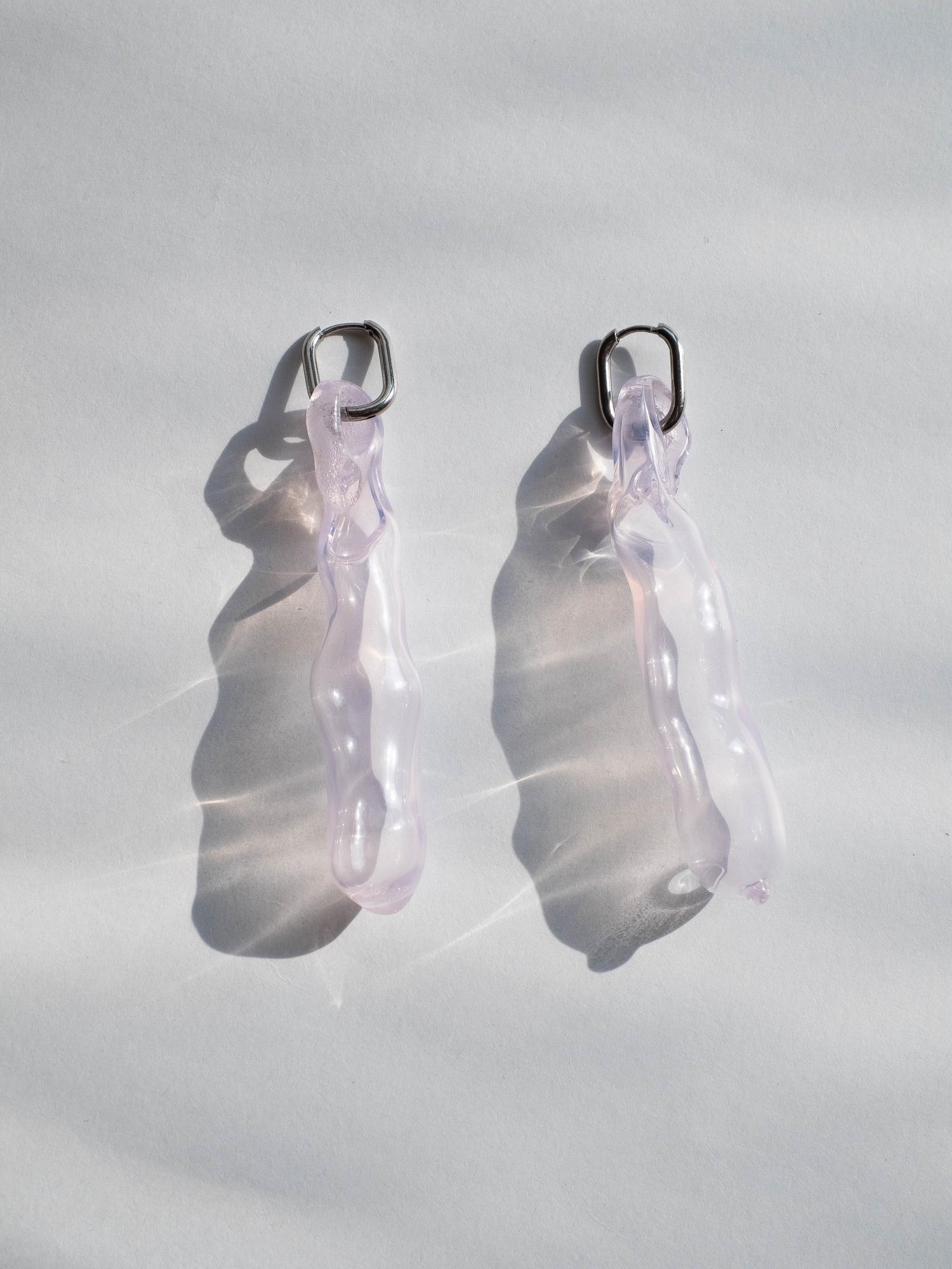 Серьги «Воздушные капли» розовые