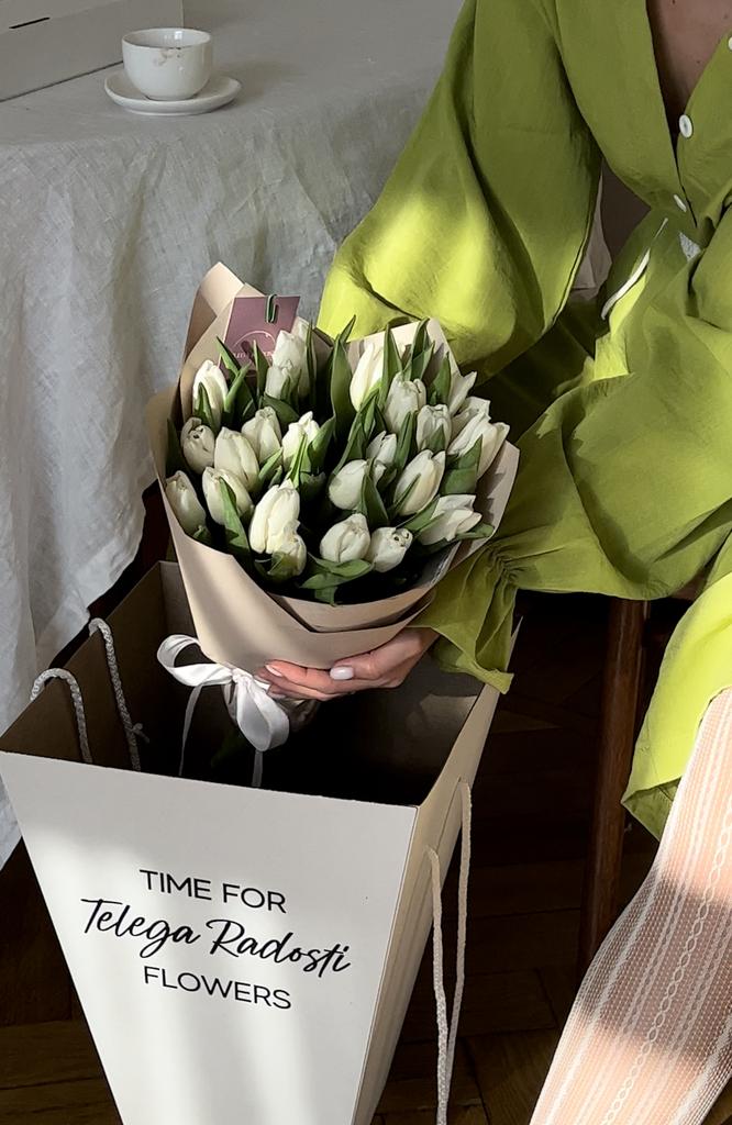 Букет Белые тюльпаны Пломбир