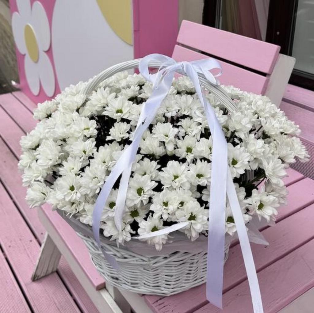 Корзина с ромашками XL