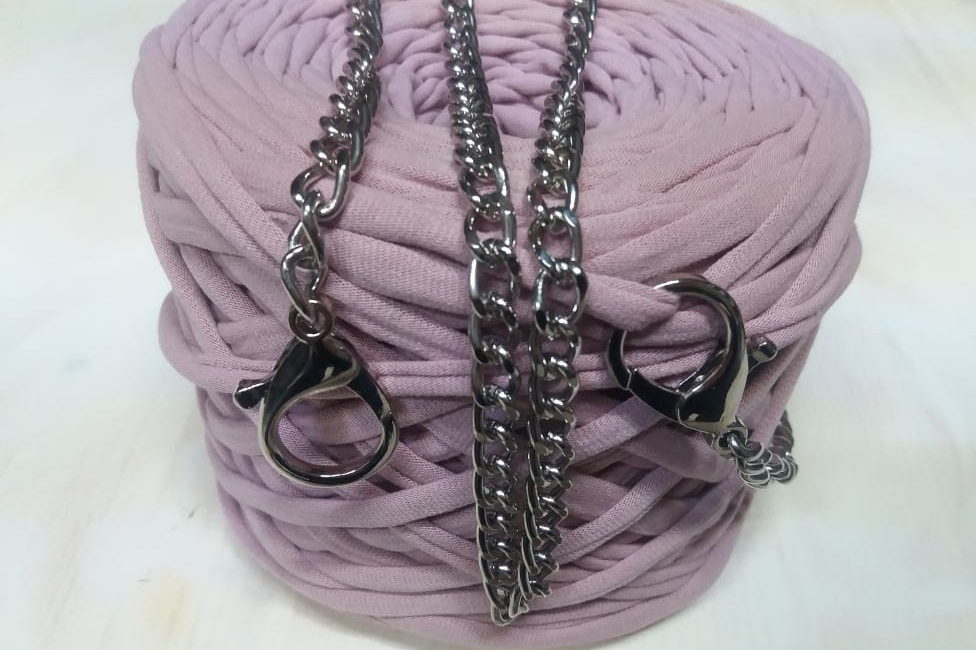 Цепь для вязаной сумки с карабинами
