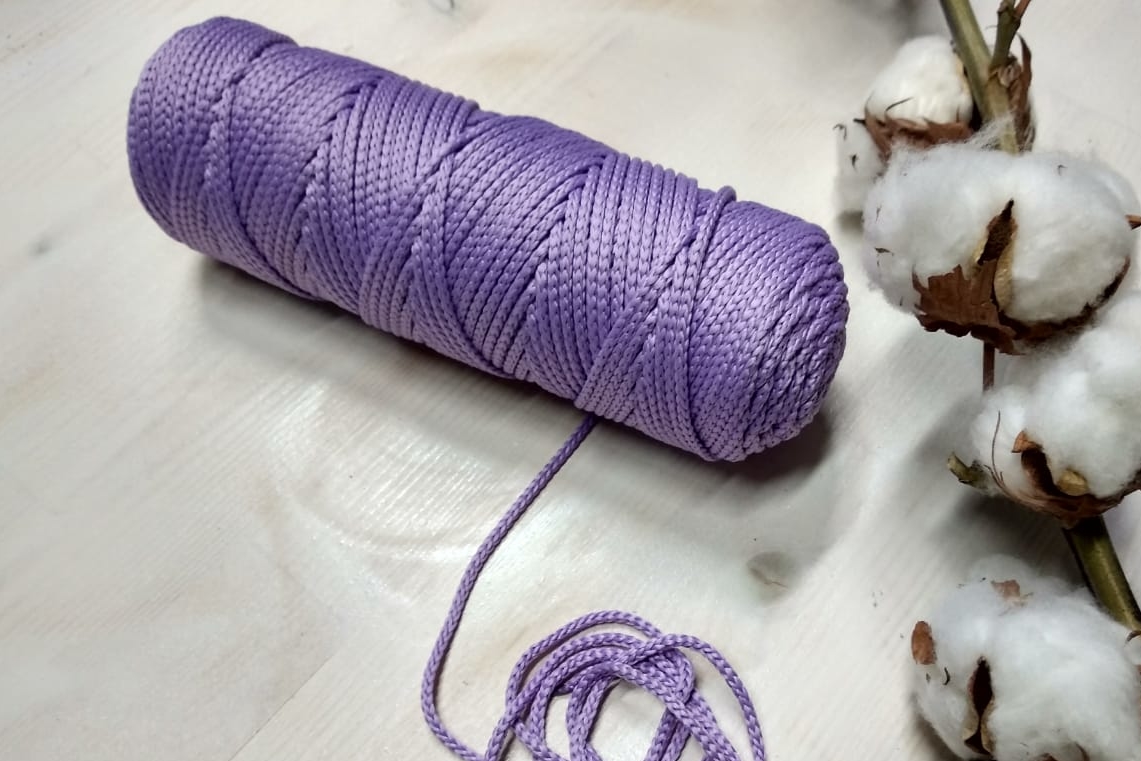 Полиэфирный шнур "Сиреневый" (длина 100м, диаметр 3мм)
