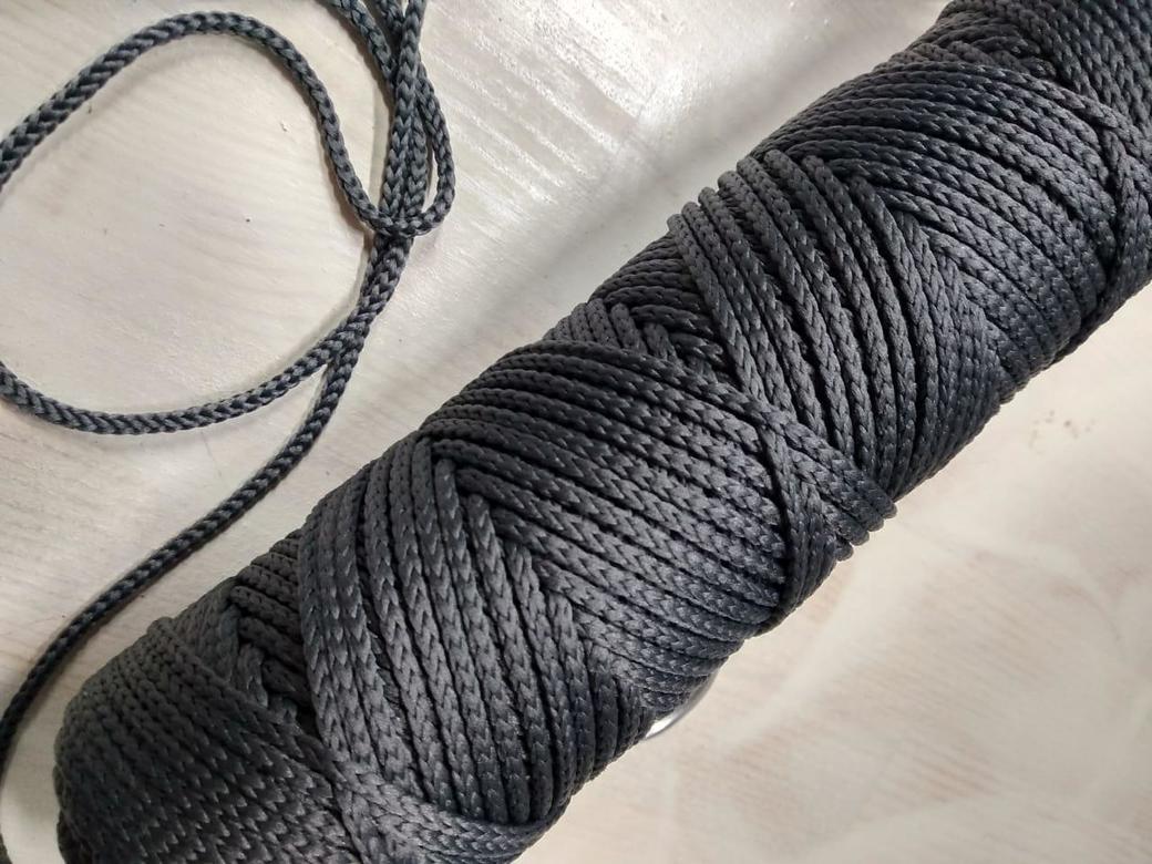 Полиэфирный шнур "Темно-серый" (длина 100м, диаметр 3мм)