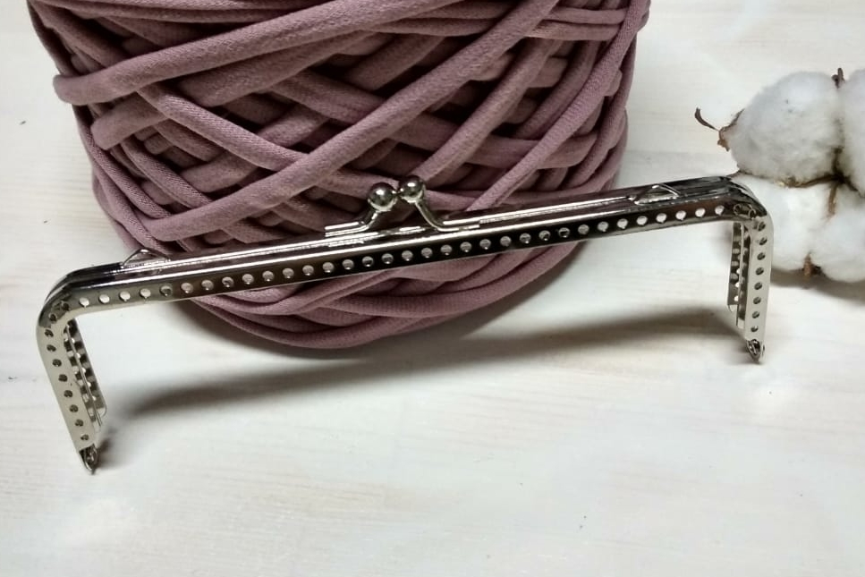 Фермуар КВАДРАТ. Застежка для сумки 15 см. Никель