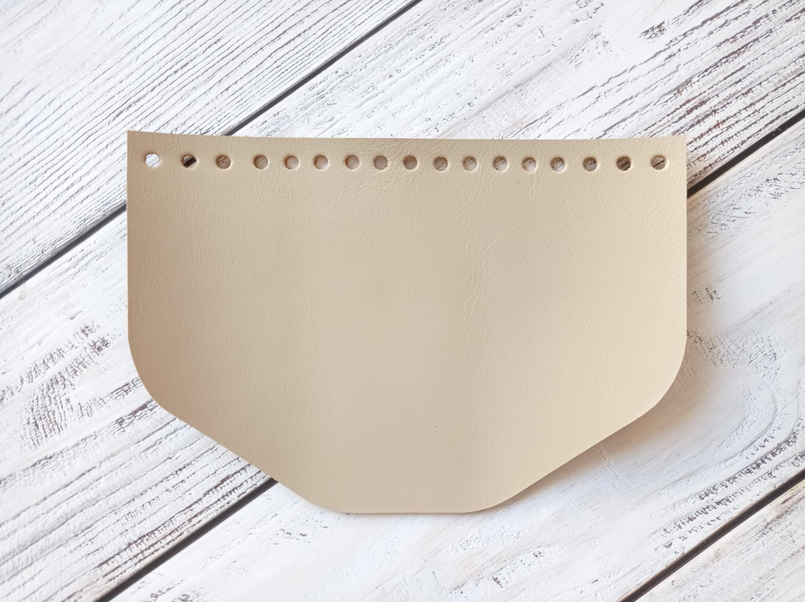 Крышка-трапеция для вязаной сумки 20х14 см. Цвет кожи на выбор