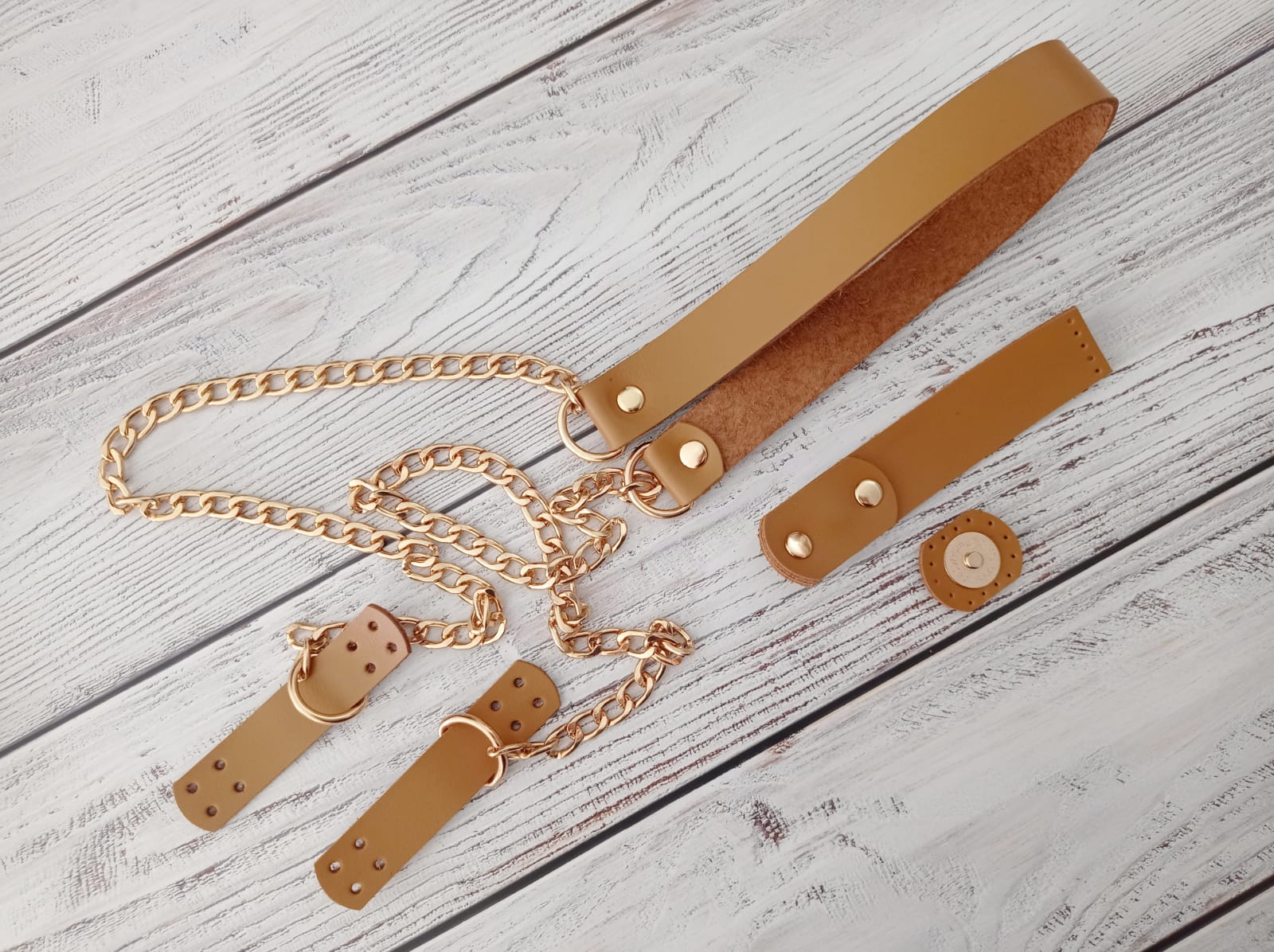 Комбинированный ремень и застежка 12 см с магнитной кнопкой. Цвет фурнитуры и кожи на выбор