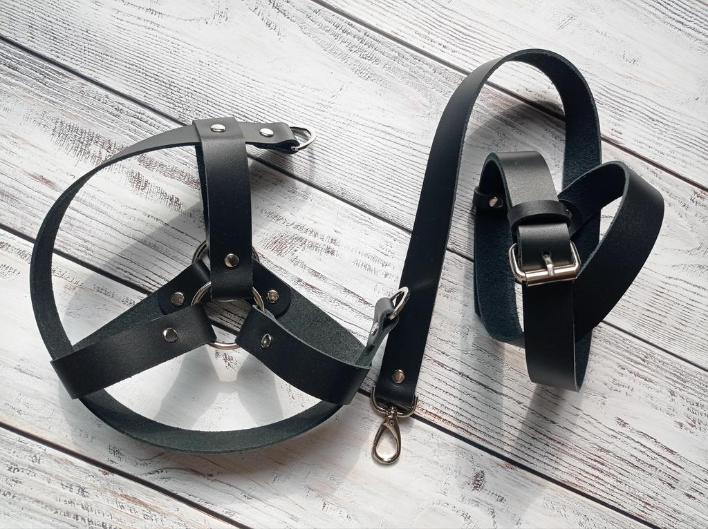 Портупея для круглой сумки диаметром 22-23 см. Натуральная кожа. Цвет кожи на выбор