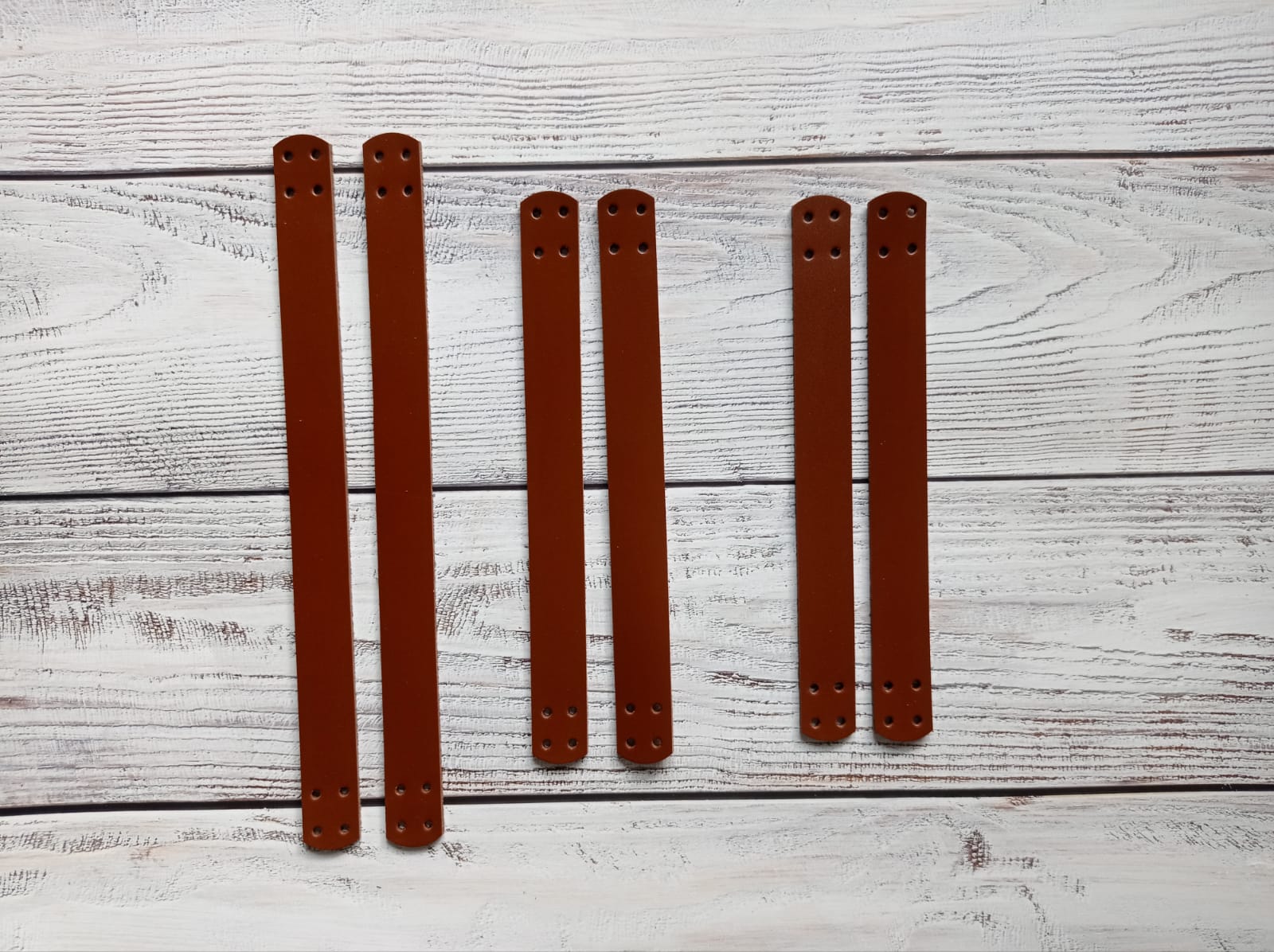 Ручки для корзины или сумки - 1 пара (2 шт.). Молочный шоколад. Натуральная кожа