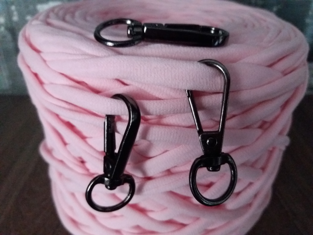 Карабин для сумок 43х17 мм, колечко 11 мм. Черный никель