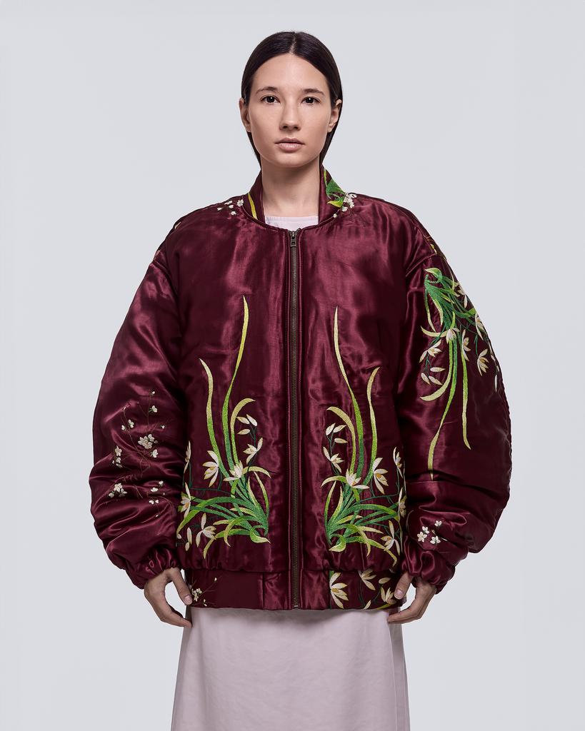 Бомбер EMBRACE embroidered burgundy