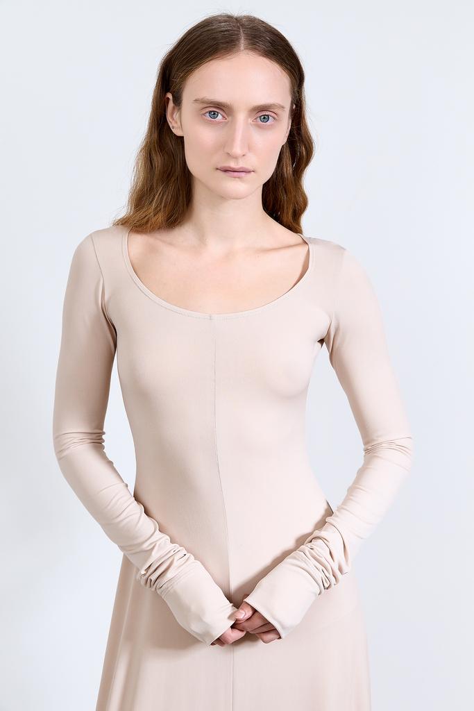 Платье FIGURE long sleeves nude