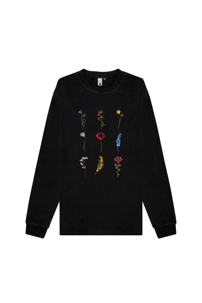 Лонгслив Гербарий Юбилейный черный