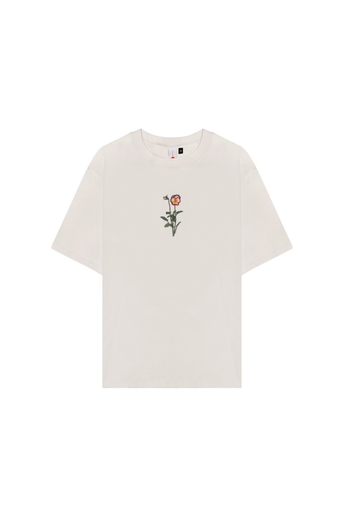 Футболка Гербарий Анютины глазки экрю