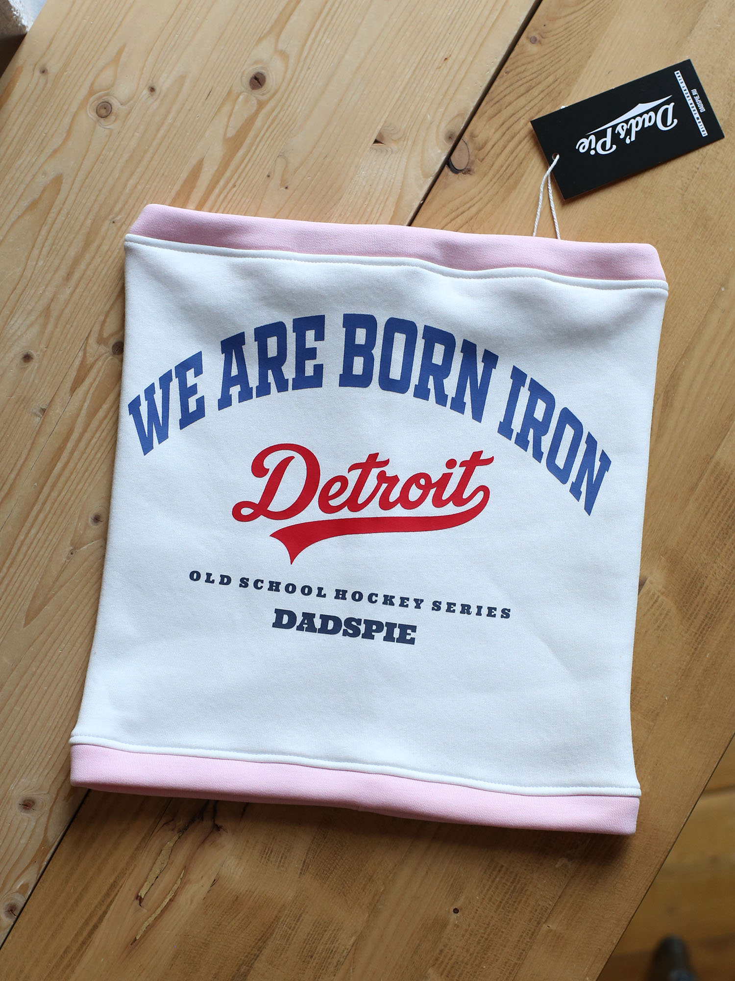 Снуд молочно-розовый с принтом DETROIT