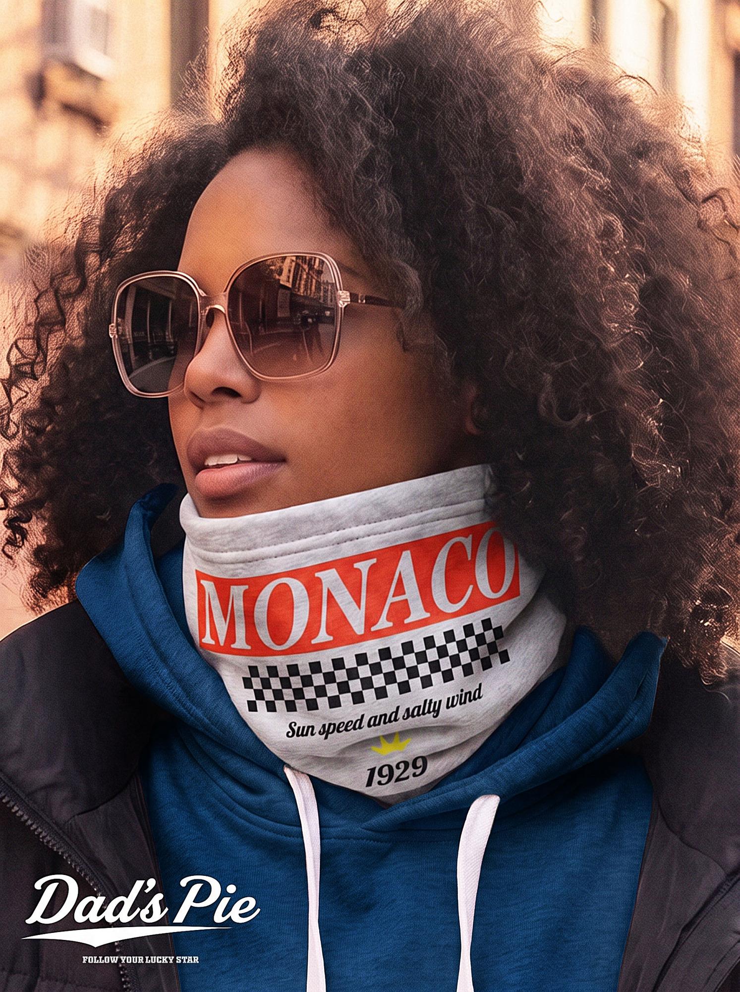 Снуд меланжевый с принтом MONACO