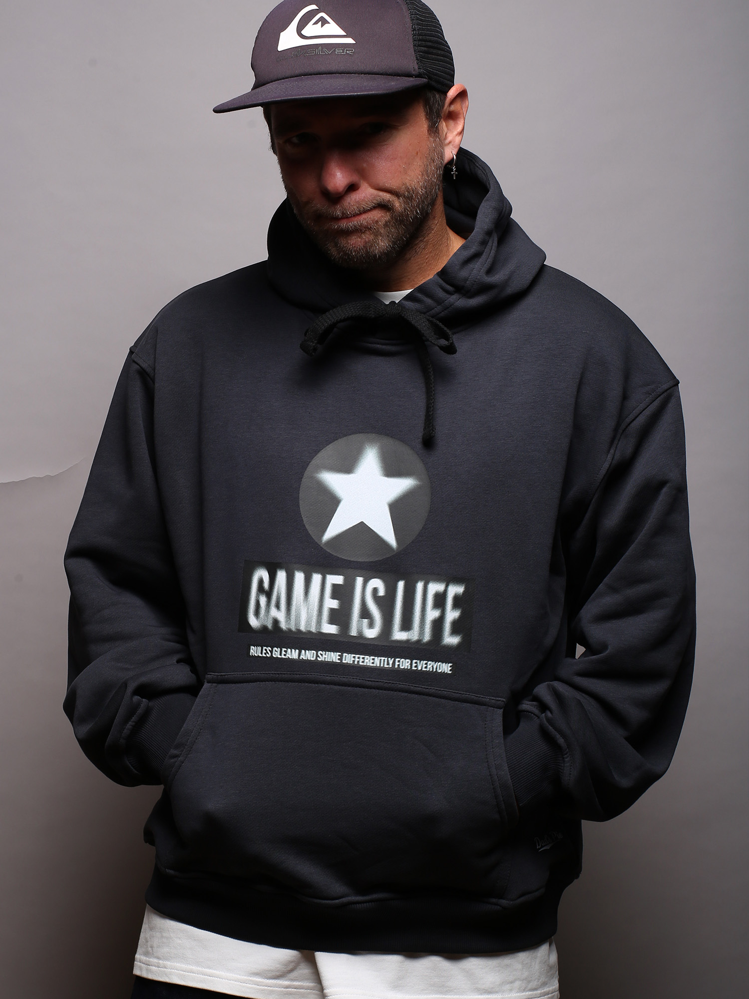 Худи мужской черный с принтом GAME IS LIFE