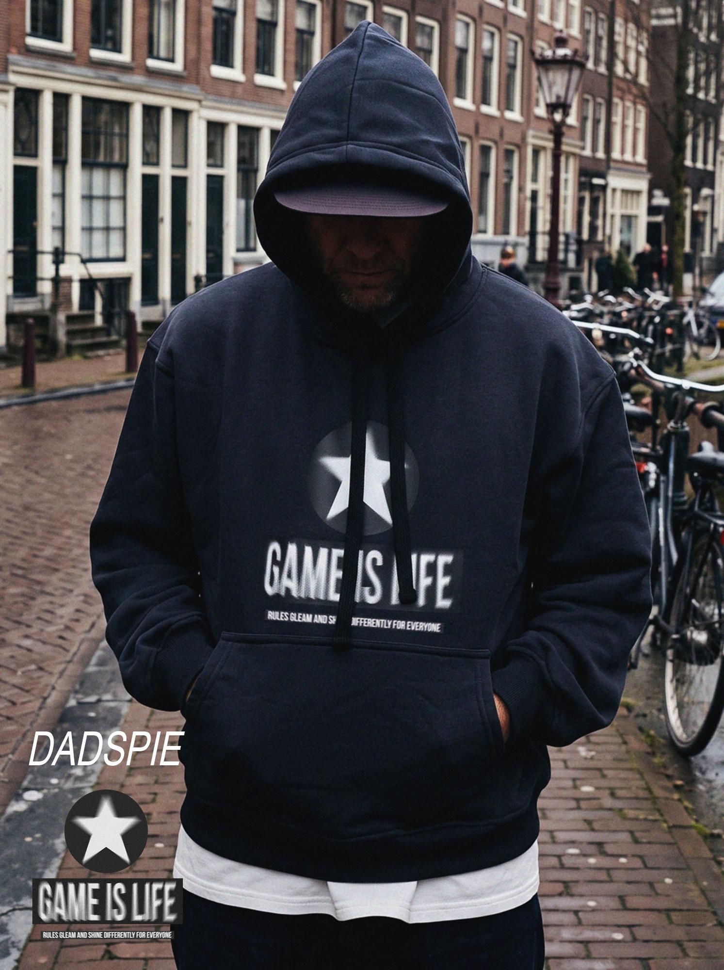 Худи мужской черный с принтом GAME IS LIFE