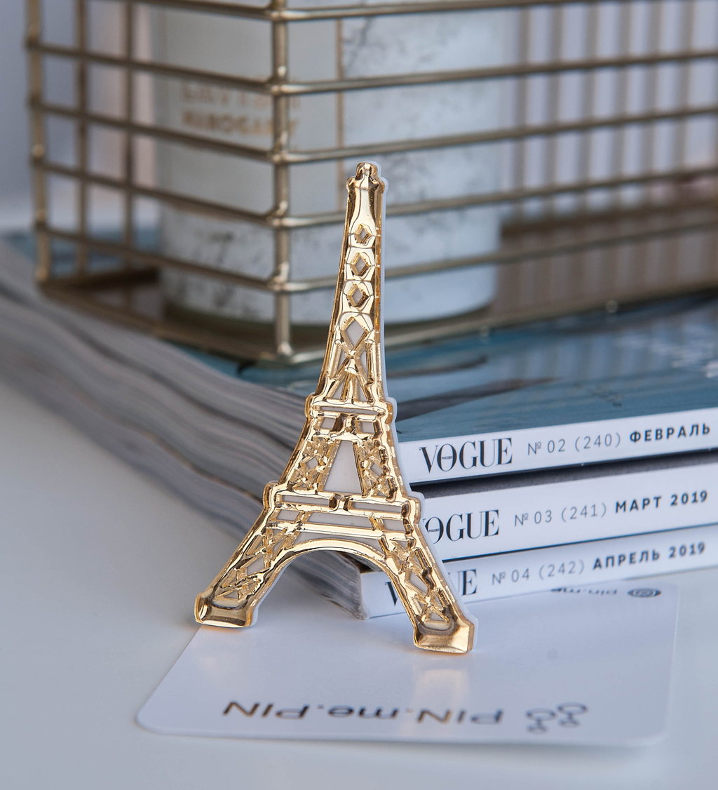 Брошь Эйфелева башня золото