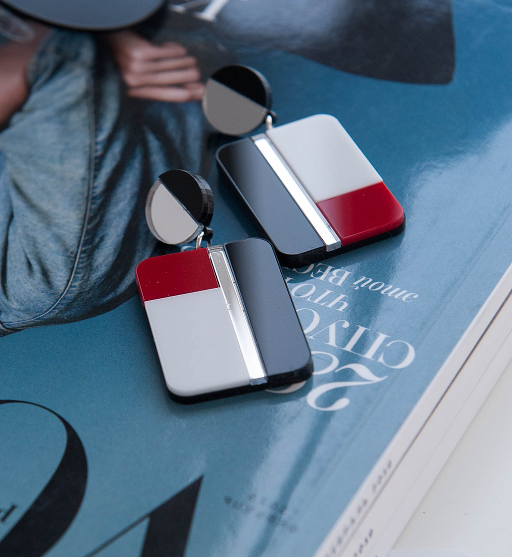 Серьги Мозаика красные