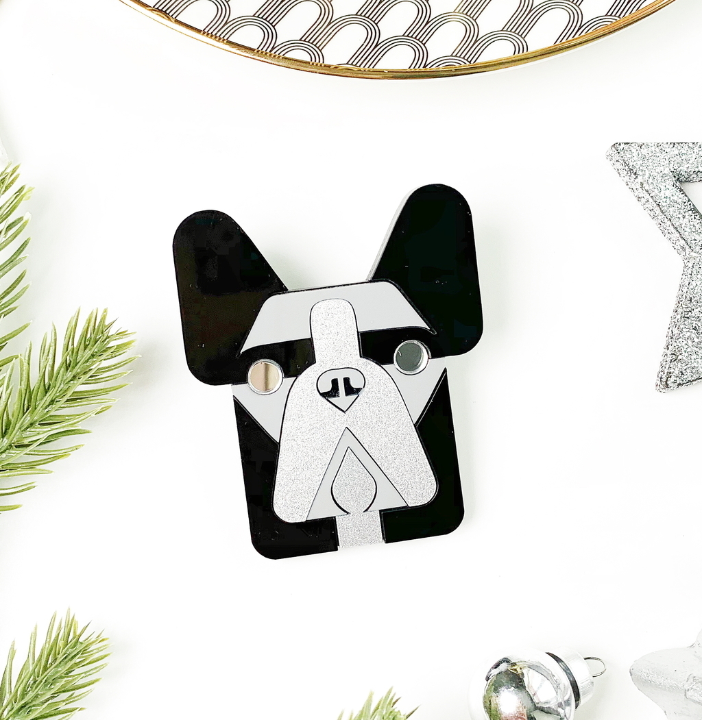 Брошь Собака Бульдог