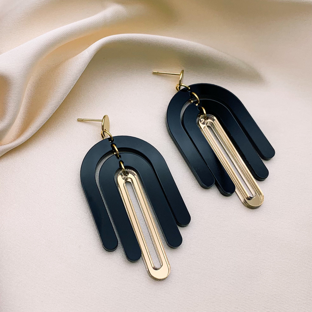 Серьги "Радуга" черные