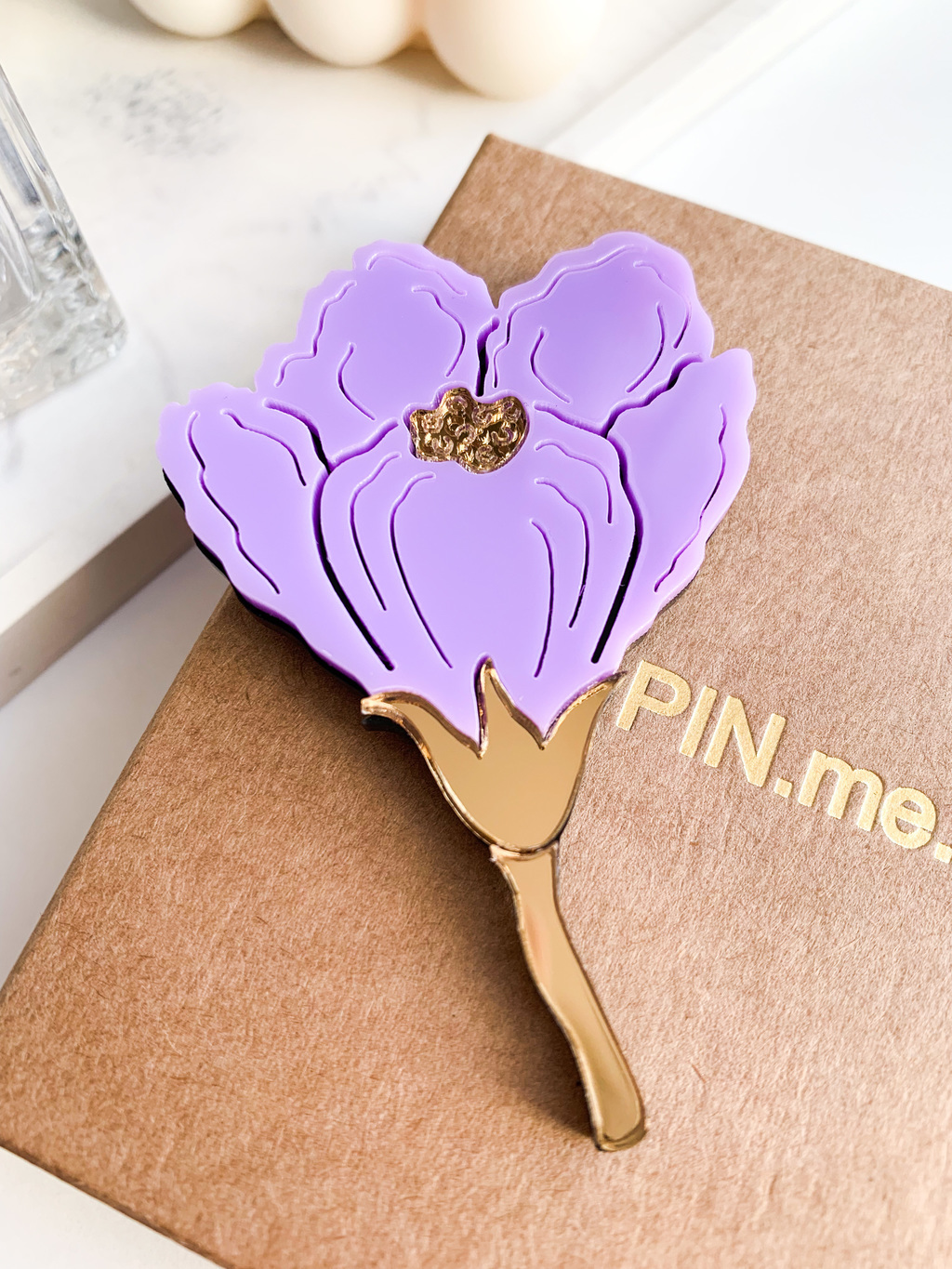 Брошь Крокус фиолетовый
