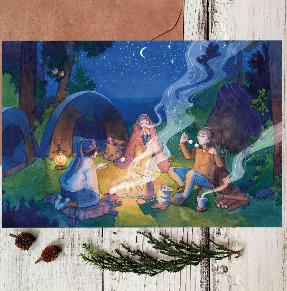Открытка "Истории у костра"