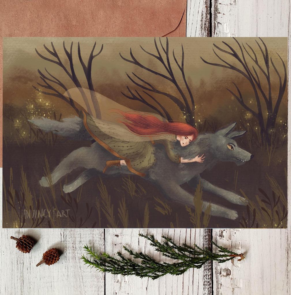 Открытка "В темном лесу"